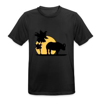 Nashorn - Afrika - Rhino - Africa - Männer T-Shirt atmungsaktiv - Schwarz - Vorne - AI Model Male 178 light (178cm)