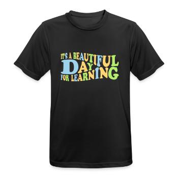 belle journée pour apprendre - T-shirt respirant Homme - noir - Devant - AI Model Male 178 light (178cm)