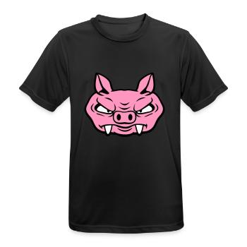 Méchant Sanglier Sanglier Dangereux Cochon Comique - T-shirt respirant Homme - noir - Devant - AI Model Male 178 light (178cm)