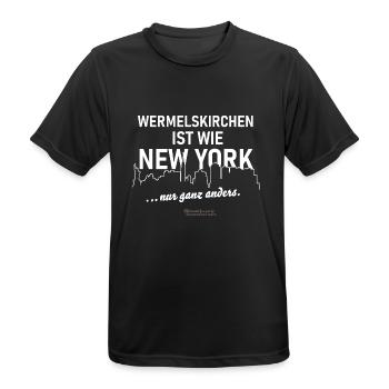 Wermelskirchen - Männer T-Shirt atmungsaktiv - Schwarz - Vorne - AI Model Male 178 light (178cm)