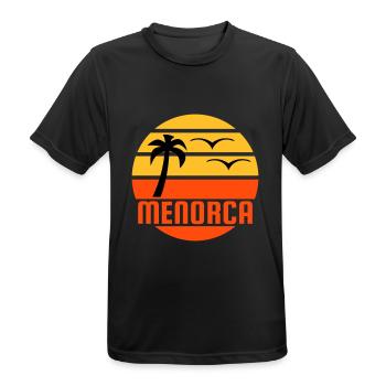 Menorca (Sonne, Palme, Vögel) - Männer T-Shirt atmungsaktiv - Schwarz - Vorne - AI Model Male 178 light (178cm)