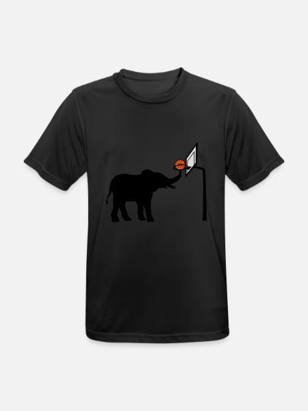 Basketball-playing elephant silhouette - Men's Breathable T-Shirt - black