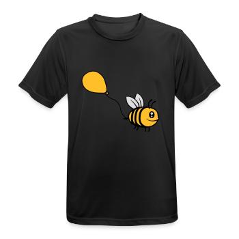 Happy Balloon Bee Comic - Men's Breathable T-Shirt - black - Front - AI Model Male 178 light (178cm)