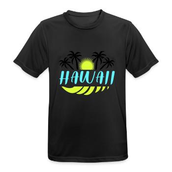 Hawaï - T-shirt respirant Homme - noir - Devant - AI Model Male 178 light (178cm)