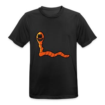 Earthworm worm - Men's Breathable T-Shirt - black - Front - AI Model Male 178 light (178cm)