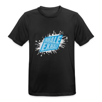 inhale exhale yoga Zitat - Männer T-Shirt atmungsaktiv - Schwarz - Vorne - AI Model Male 178 light (178cm)