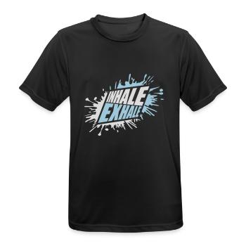 inhale exhale yoga Zitat - Männer T-Shirt atmungsaktiv - Schwarz - Vorne - AI Model Male 178 light (178cm)