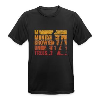 Mein Geld wächst auf Bäumen Arboriculture Arborist - Männer T-Shirt atmungsaktiv - Schwarz - Vorne - AI Model Male 178 light (178cm)