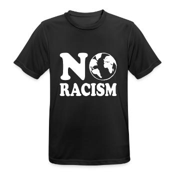 No racism - Männer T-Shirt atmungsaktiv - Schwarz - Vorne - AI Model Male 178 light (178cm)