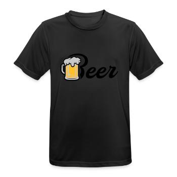Bière Maßkrug - T-shirt respirant Homme - noir - Devant - AI Model Male 178 light (178cm)
