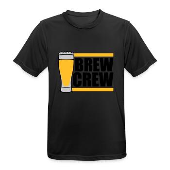 Bierglas Brew Crew Spruch - Männer T-Shirt atmungsaktiv - Schwarz - Vorne - AI Model Male 178 light (178cm)
