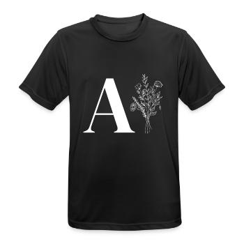 Lette a fleurs minimalistes - T-shirt respirant Homme - noir - Devant - AI Model Male 178 light (178cm)