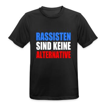 rassisten sind keine alternative - Männer T-Shirt atmungsaktiv - Schwarz - Vorne - AI Model Male 178 light (178cm)