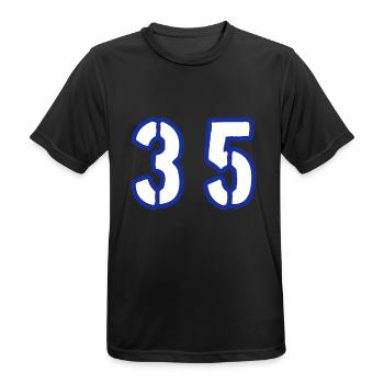 35 Zahl Symbol - Männer T-Shirt atmungsaktiv - Schwarz - Vorne - AI Model Male 178 light (178cm)
