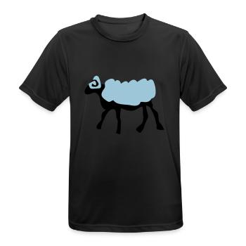sheep_farm_animal - T-shirt respirant Homme - noir - Devant - AI Model Male 178 light (178cm)