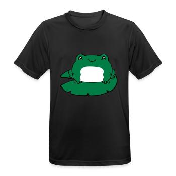 Grenouille sur nénuphar - T-shirt respirant Homme - noir - Devant - AI Model Male 178 light (178cm)