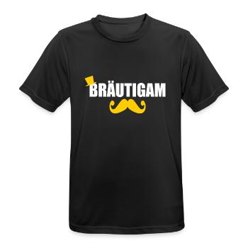 Bräutigam - Männer T-Shirt atmungsaktiv - Schwarz - Vorne - AI Model Male 178 light (178cm)