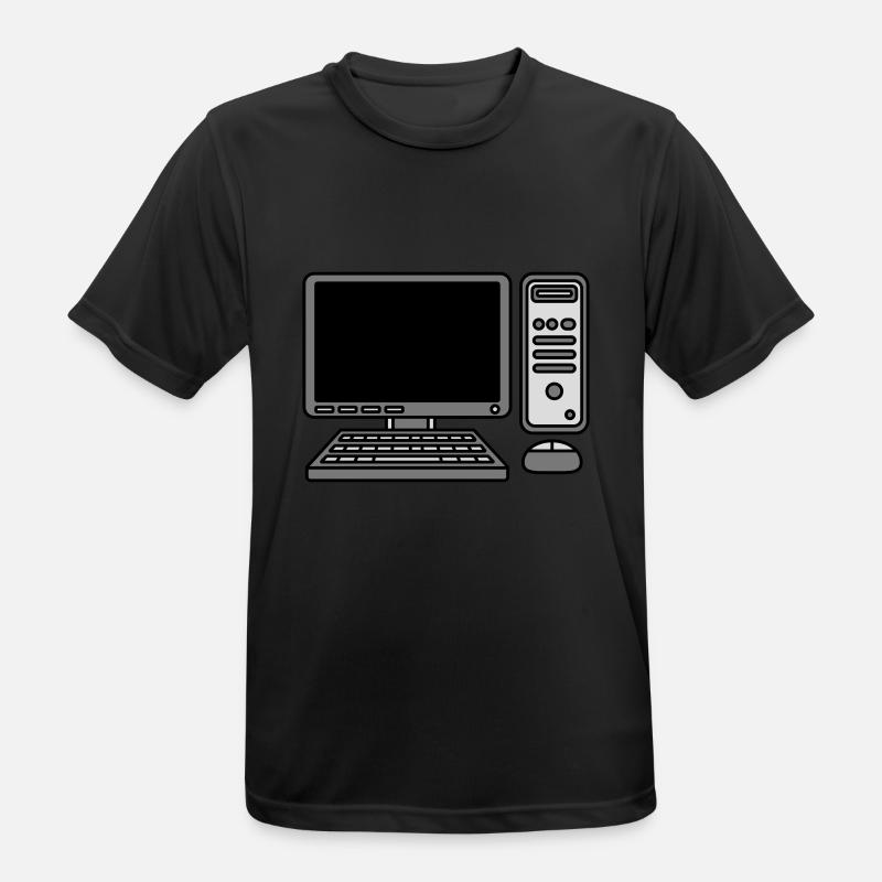 Computer Keyboard Mouse Screen - Men's Breathable T-Shirt - black