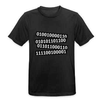 Langage de programme de code binaire - T-shirt respirant Homme - noir - Devant - AI Model Male 178 light (178cm)