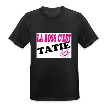 Der Chef ist TATIE - Männer T-Shirt atmungsaktiv - Schwarz - Vorne - AI Model Male 178 light (178cm)