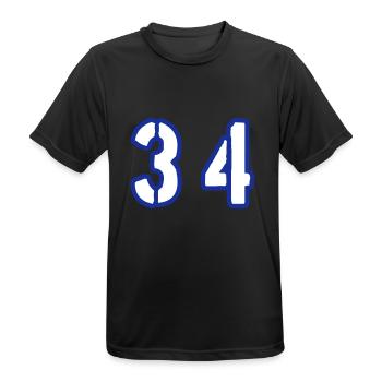 34 Zahl Symbol - Männer T-Shirt atmungsaktiv - Schwarz - Vorne - AI Model Male 178 light (178cm)