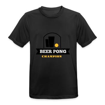 beer pong champion - Männer T-Shirt atmungsaktiv - Schwarz - Vorne - AI Model Male 178 light (178cm)