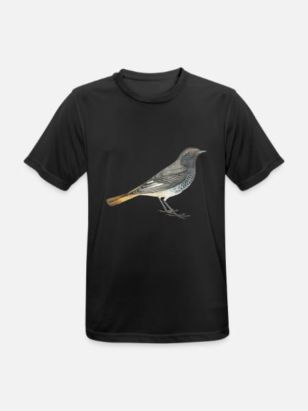Hausrotschwanz - Männer T-Shirt atmungsaktiv - Schwarz