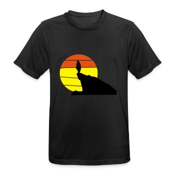 pinguin_sonnenuntergang - Männer T-Shirt atmungsaktiv - Schwarz - Vorne - AI Model Male 178 light (178cm)