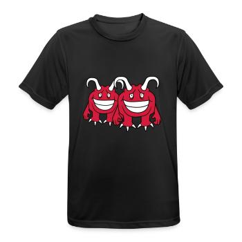 couple amoureux amoureux couples 2 amis daemon teuf - T-shirt respirant Homme - noir - Devant - AI Model Male 178 light (178cm)