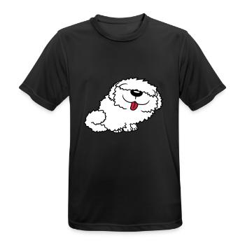 Lustiger Bobtail Hund - Männer T-Shirt atmungsaktiv - Schwarz - Vorne - AI Model Male 178 light (178cm)