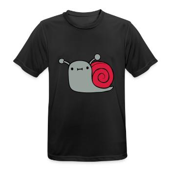 Small sweet snail - Men's Breathable T-Shirt - black - Front - AI Model Male 178 light (178cm)