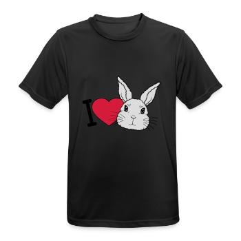 I love bunnys Logo - Männer T-Shirt atmungsaktiv - Schwarz - Vorne - AI Model Male 178 light (178cm)