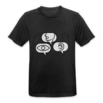 Voir Parler Entendre Bulles de parole - T-shirt respirant Homme - noir - Devant - AI Model Male 178 light (178cm)