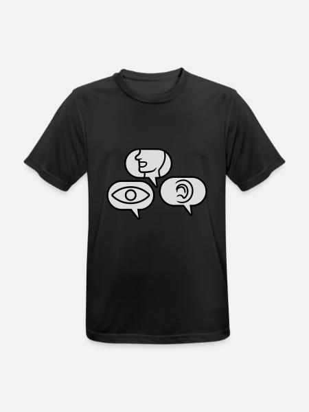 See Speak Hear Speech bubbles - Men's Breathable T-Shirt - black