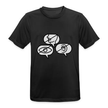 Don't see Speak Hear - Men's Breathable T-Shirt - black - Front - AI Model Male 178 light (178cm)