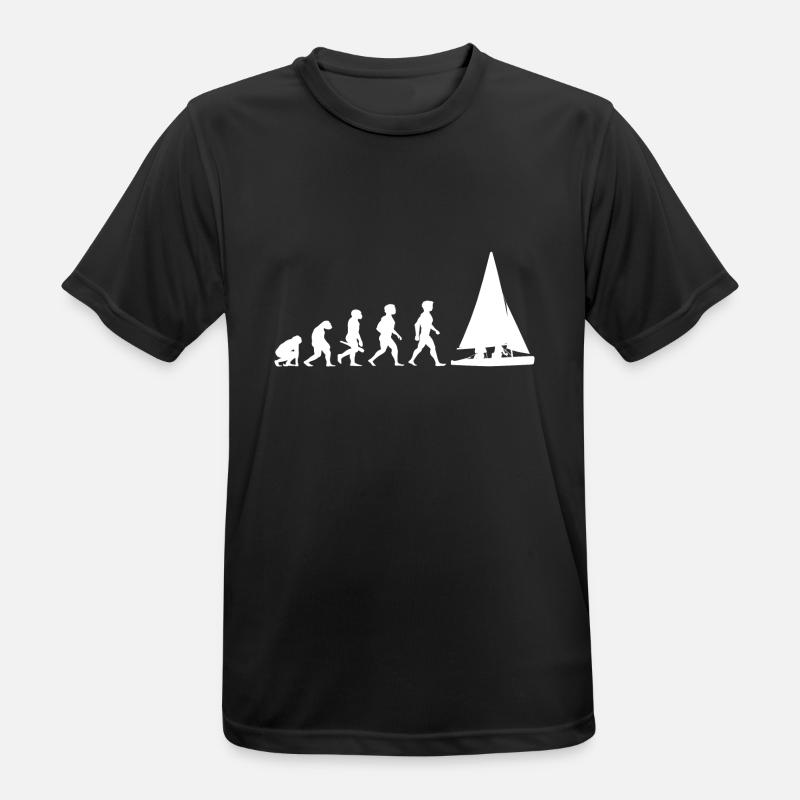 Evolution sailing sailboat sailing ship - Men's Breathable T-Shirt - black