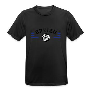BREIZH - BRETAGNE - TRISKELL - BZH - SYMBOLE - T-shirt respirant Homme - noir - Devant - AI Model Male 178 light (178cm)