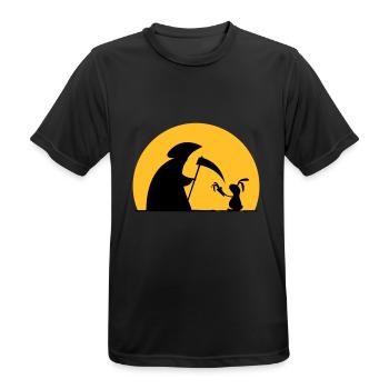 Hase Kaninchen Möhre Tod Sensenmann Karotte bunny - Männer T-Shirt atmungsaktiv - Schwarz - Vorne - AI Model Male 178 light (178cm)