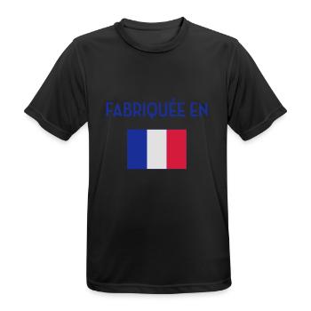France / Français / Française / Bébé / Naissance - Men's Breathable T-Shirt - black - Front - AI Model Male 178 light (178cm)