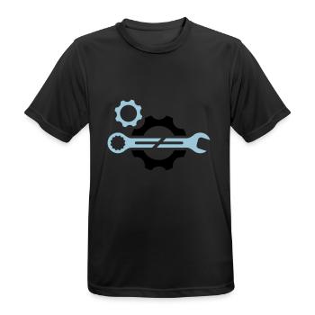 Maulschlüssel und Zahnrad - Männer T-Shirt atmungsaktiv - Schwarz - Vorne - AI Model Male 178 light (178cm)
