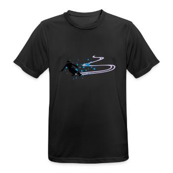 Sport - Skifahrer - Männer T-Shirt atmungsaktiv - Schwarz - Vorne - AI Model Male 178 light (178cm)