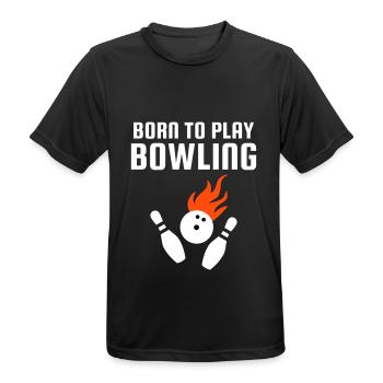 Born to play bowling (Bowlingkugel mit Flammen) - Men's Breathable T-Shirt - black - Front - AI Model Male 178 light (178cm)