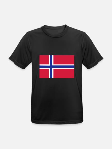 Norwegen, Norway, Fahne, Flagge - Männer T-Shirt atmungsaktiv - Schwarz