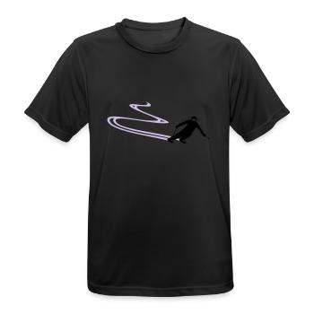 Sport - Skifahrer - Männer T-Shirt atmungsaktiv - Schwarz - Vorne - AI Model Male 178 light (178cm)