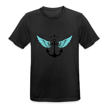 Symbole d’ancre - T-shirt respirant Homme - noir - Devant - AI Model Male 178 light (178cm)