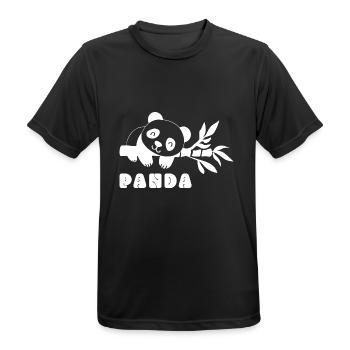 Panda Mignon Ours De Chine Animal Dire Idée Cadeau - T-shirt respirant Homme - noir - Devant - AI Model Male 178 light (178cm)