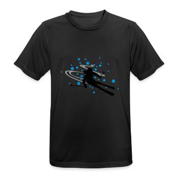 Skifahrerin Schnee - Männer T-Shirt atmungsaktiv - Schwarz - Vorne - AI Model Male 178 light (178cm)