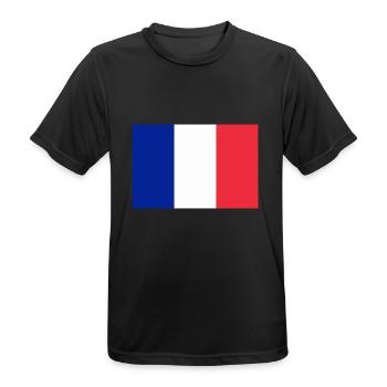 Drapeau français / French flag - T-shirt respirant Homme - noir - Devant - AI Model Male 178 light (178cm)