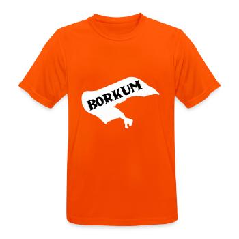 borkum insel - Männer T-Shirt atmungsaktiv - Neonorange - Vorne - AI Model Male 185 dark (185cm)