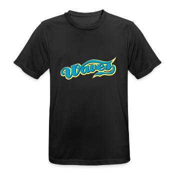 waves - Men's Breathable T-Shirt - black - Front - AI Model Male 178 light (178cm)